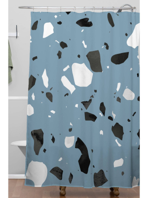 Mareike Boehmer Terrazzo Shower Curtain Blue - Deny Designs