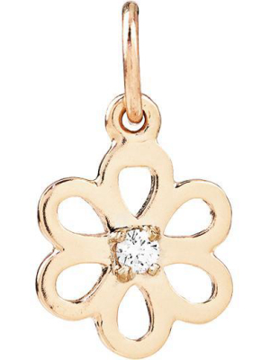 Birth Jewel Flower Charm With Diamond