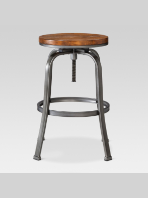 Dakota Adjustable Wood Seat Barstool - Threshold™