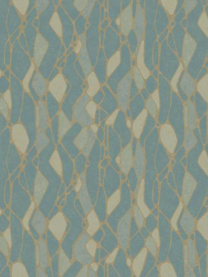 Stained Glass Wallpaper In Blue From The Botanical Dreams Collection By Candice Olson For York Wallcoverings