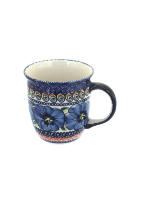 Blue Rose Polish Pottery Blue Art Coffee Mug