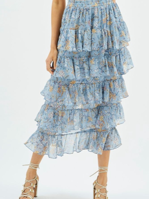 Cheyenne Frill Midi Skirt