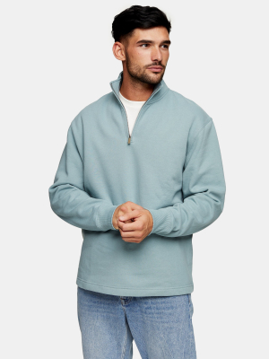 Blue 1/4 Zip Sweatshirt