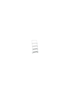 57" Graystone 4 Tier Ladder Bookcase And Shelf Faux Birch And White - Breighton Home