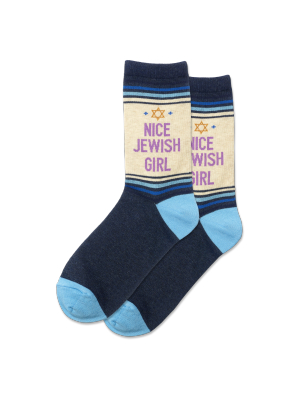 Women's Nice Jewish Girl Crew Socks