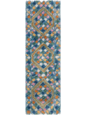 Casablanca Ivory/blue Runner Rug