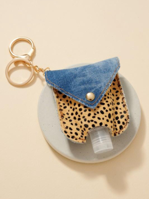 Animal Print Tie Dye Jean Mini Sanitizer Holder