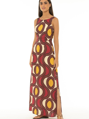 Maxi Dress Star Wine With Side Slit