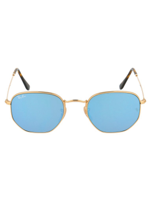 Ray-ban Mirrored Hexagon Frame Sunglasses