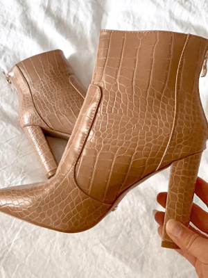 Billini Kourt Bootie Nude Croc