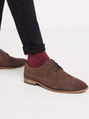 Walk London Tribute Brogues Derby In Brown Suede