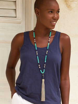 Cotton Vest Top | Navy