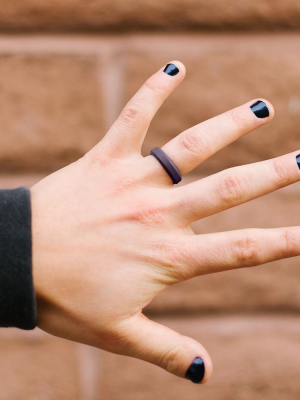 Bevel Thin Silicone Ring - Deep Purple