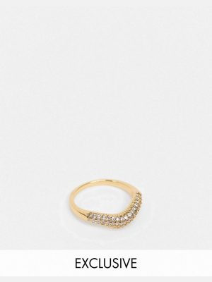 Reclaimed Vintage Inspired Premium 14k Mix And Match Cz Stacking Ring In Gold