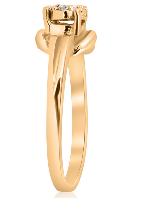 Pompeii3 14k Yellow Gold Diamond Knot Ring