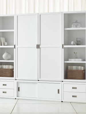 Aspect White 7-piece Wood And Glass Door Storage Unit