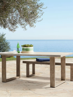 Concrete Outdoor Dining Table & Portside Benches Set