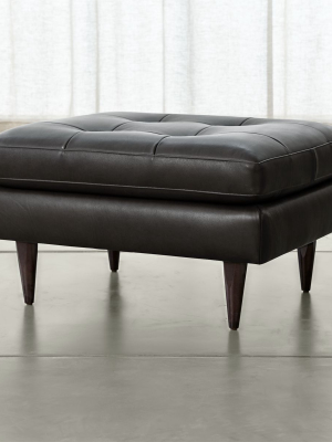 Petrie Leather Midcentury Ottoman