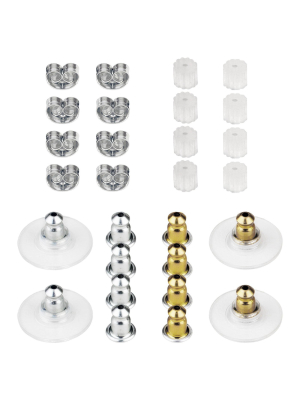 Women's Earring Back 28 Pc Brass Earring Back - A New Day™ Gold/clear/silver