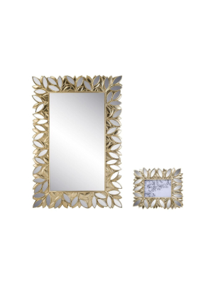 Ok Lighting Gaia Wall Plaque Mirror With Picture Frame (4"x6")