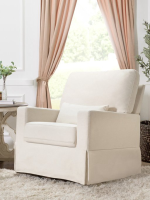 Crawford Pillowback Comfort Swivel Glider In Eco-performance Fabric | Water Repellent & Stain Resistant