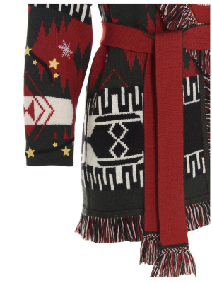 Alanui Candy Cane Fringe Trim Cardigan