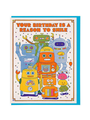 Robot Smile Birthday Card