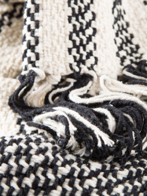 Notre Striped Black & White Throw