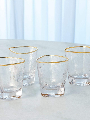 Global Views Hammered Water Glasses (set Of 4)