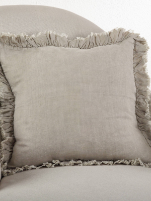 20"x20" Down Filled Ruffled Design Throw Pillow - Saro Lifestyle