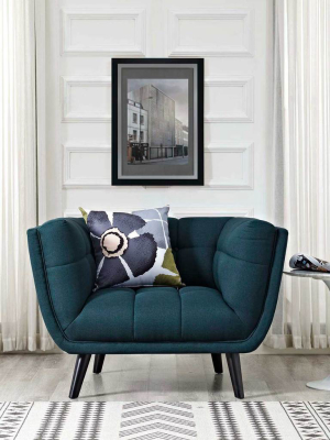 Banister Upholstered Fabric Armchair Blue