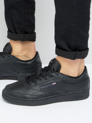 Reebok Club C Leather Sneakers In Black Ar0454