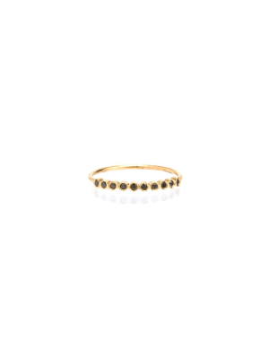 14k 10 Tiny Bezel Set Black Diamond Ring