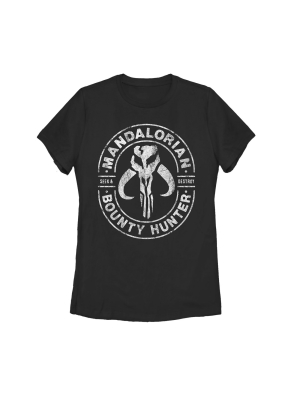 Women's Star Wars The Mandalorian Seek & Destroy Stamp T-shirt