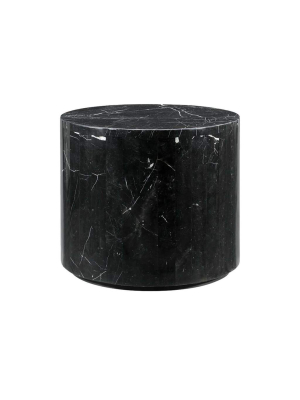 Nero Marquina Marble Side Table