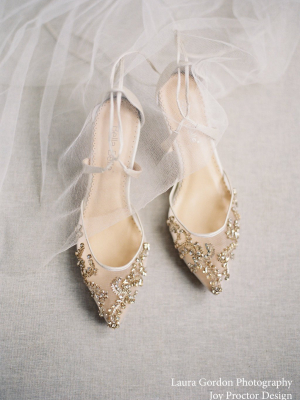 Champagne Gold Kitten Heels With Crystals