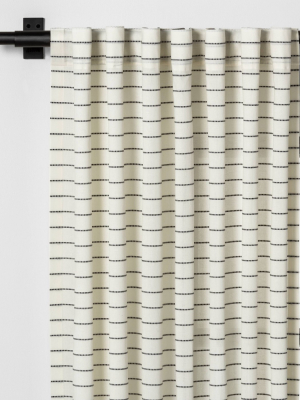Blanket Stitch Curtain Panel Railroad Gray / Sour Cream - Hearth & Hand™ With Magnolia