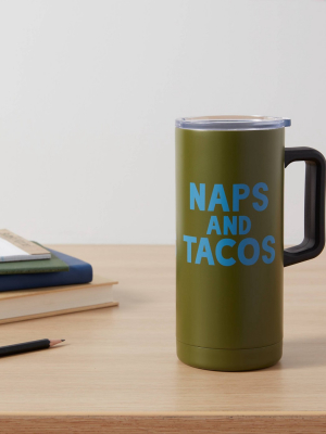 19oz Double Wall Stainless Steel Vacuum Mug With Slide Lid And Handle Naps And Tacos - Room Essentials™