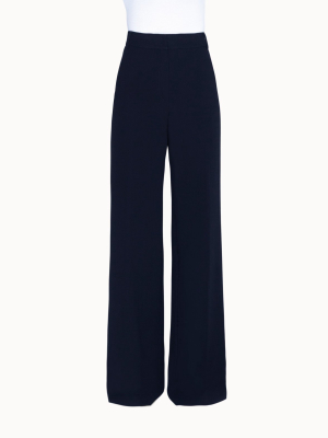 Flared High-waisted Double Face Wool Pants