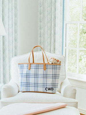 Cait Kids: St. Anne Diaper Bag In Eventide Grande Plaid