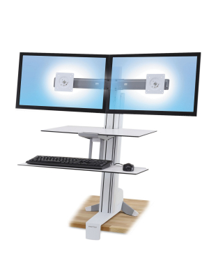 Ergotron Workfit-s Sit-stand Workstation W/worksurface+ Dual Lcd Monitors White 33349211