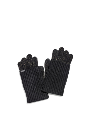 Soft Gloves In Metallic Knit