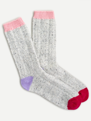 Plush Trouser Socks With Pop-color Details