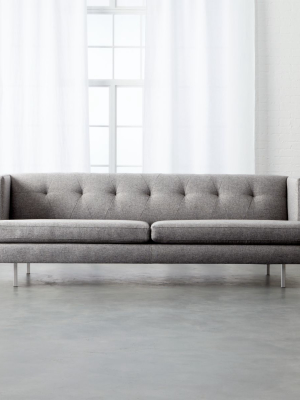 Avec Grey Sofa With Brushed Stainless Steel Legs