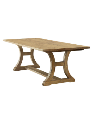 Shelia Solid Pine Wood Dining Table Rustic Light Oak - Iohomes