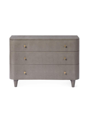 Olivia 3 Drawer Dresser Seal Faux Raffia