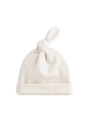 Knotted Baby Hat - Solid Natural