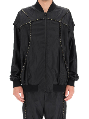 Fendi Ff Fish Eye Motif Bomber Jacket