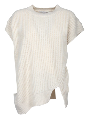 Stella Mccartney Asymmetric Hem Short-sleeve Sweater