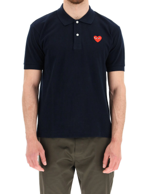 Comme Des Garçons Play Heart Logo Polo Shirt